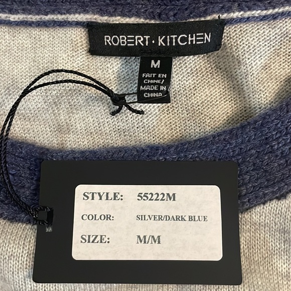 Robert Kitchen Light Knit Grey Front Pocket Sweater Size Medium - Picture 11 of 13